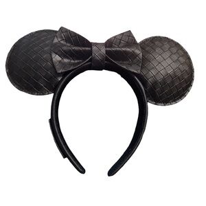 Disney Parks Loungefly Black Woven Bow Headband Ears Minnie Mickey Mouse Unisex